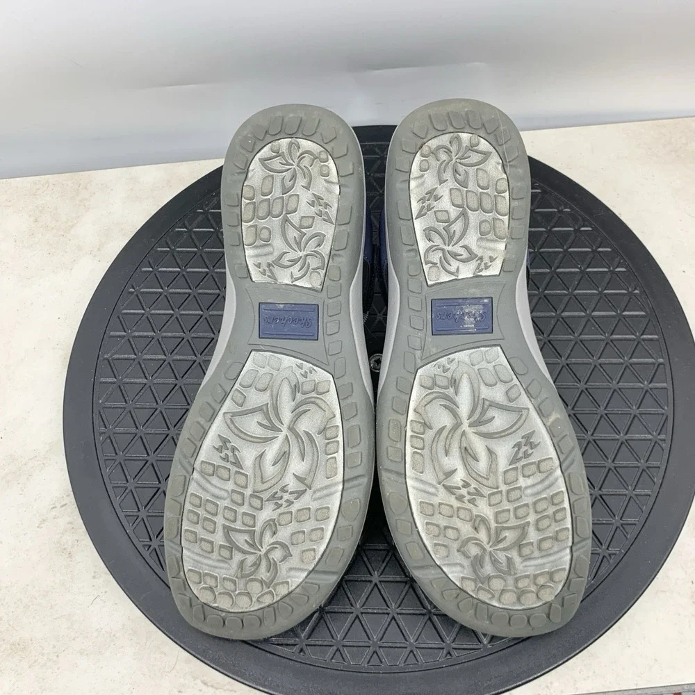 Skechers Reggae Sandals Women Size 11 Shoes‎ Blue Gray Stretch Flip Flops Adjust